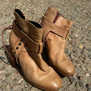 Free People Brown Leather Heeled Boots